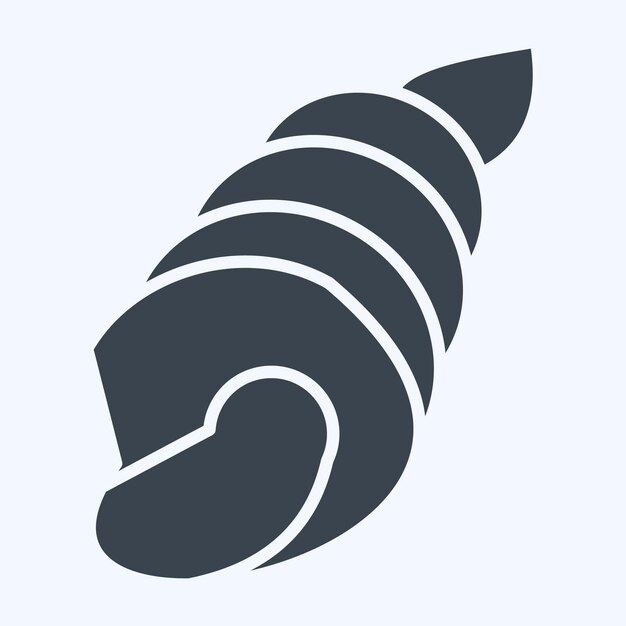 Icon Shell relacionado con el símbolo del mar estilo glifo ilustración simple