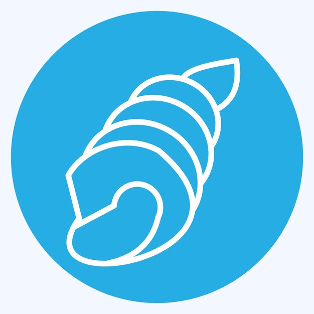 Icon Shell relacionado con el símbolo del mar estilo de ojos azules ilustración simple