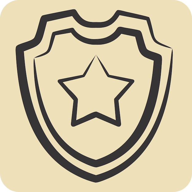 Icon Shield 2 relacionado con el símbolo de seguridad estilo dibujado a mano ilustración de diseño simple