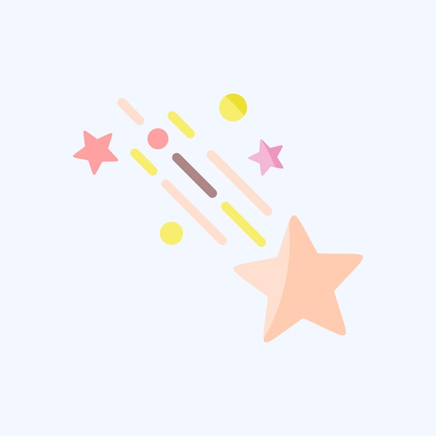 Icon Shooting Star relacionado con el símbolo de las estrellas estilo plano diseño simple editable