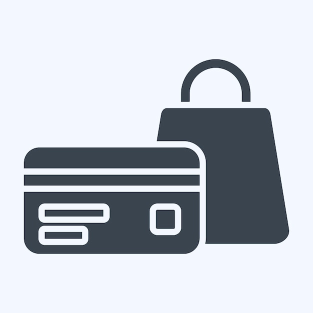 Icon Shopping relacionado con el símbolo de la tarjeta de crédito estilo glifo ilustración simple
