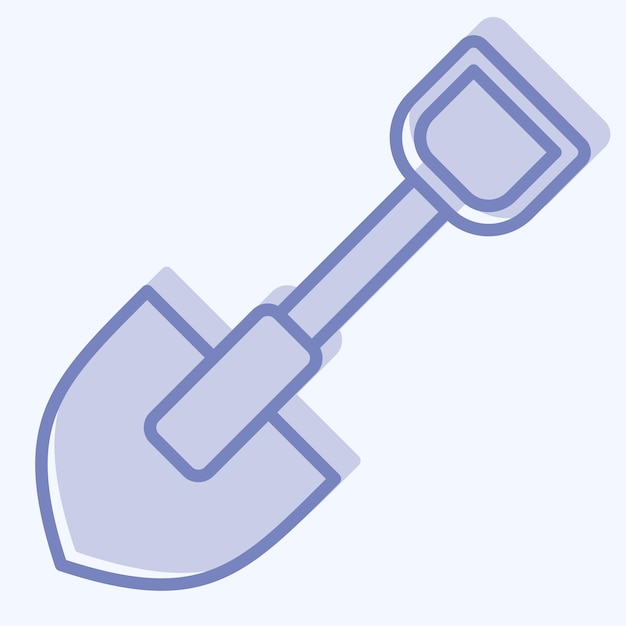 Icon Showel relacionado con la guerra Símbolo militar de estilo de dos tonos Ilustración simple