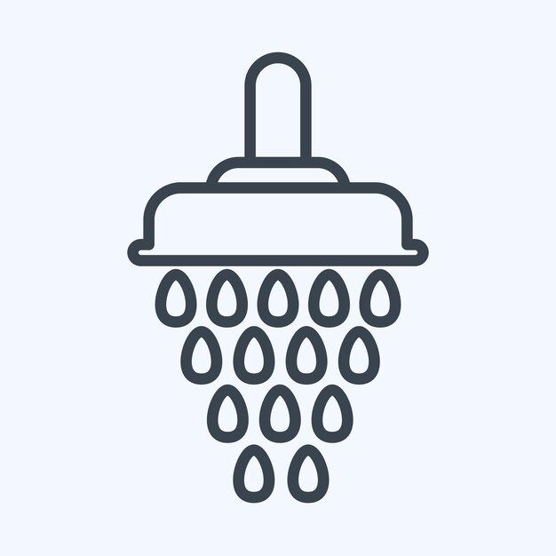 Icon Shower relacionado con Eid Al Fitr estilo de línea de símbolo islámico diseño simple editable