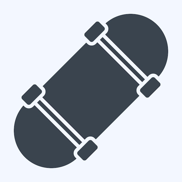 Icon Skateboard 2 relacionado con el estilo de glifo del símbolo de patinaje ilustración de diseño simple