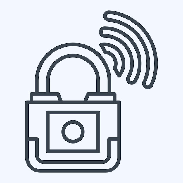 Icon Smart Keyless relacionado con el estilo de línea de símbolos de Smart Home