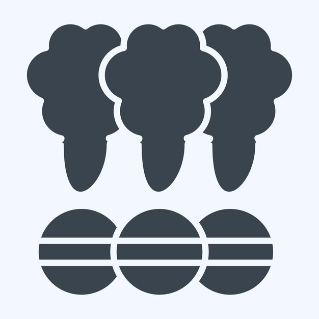 Icon Smoke Bomb relacionado con el estilo de glifo del símbolo Ninja ilustración simple