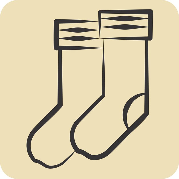 Icon Sock relacionado con el símbolo del fútbol estilo dibujado a mano ilustración simple