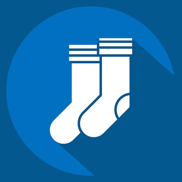 Icon Sock relacionado con el símbolo del fútbol estilo sombra larga ilustración simple