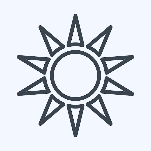 Icon Sol relacionado con Tailandia estilo de línea de símbolo diseño simple editable