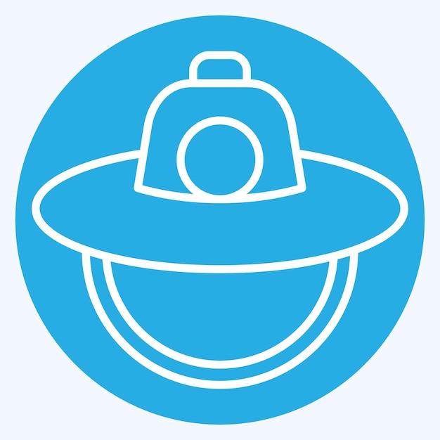 Icon Sombrero relacionado con el símbolo de Corea estilo de ojos azules ilustración simple