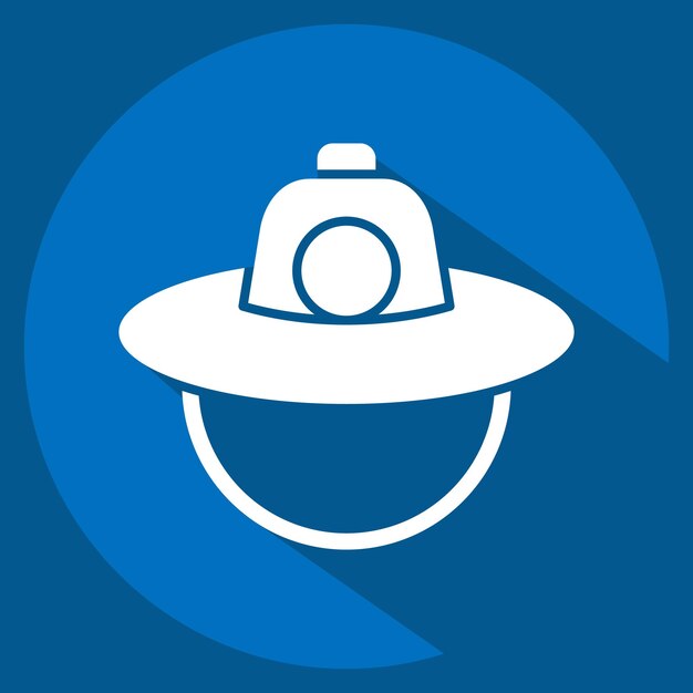 Icon Sombrero relacionado con el símbolo de Corea estilo sombra larga ilustración simple