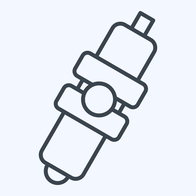 Icon Spark Plug relacionado con el estilo de línea de símbolos de piezas de automóviles ilustración simple