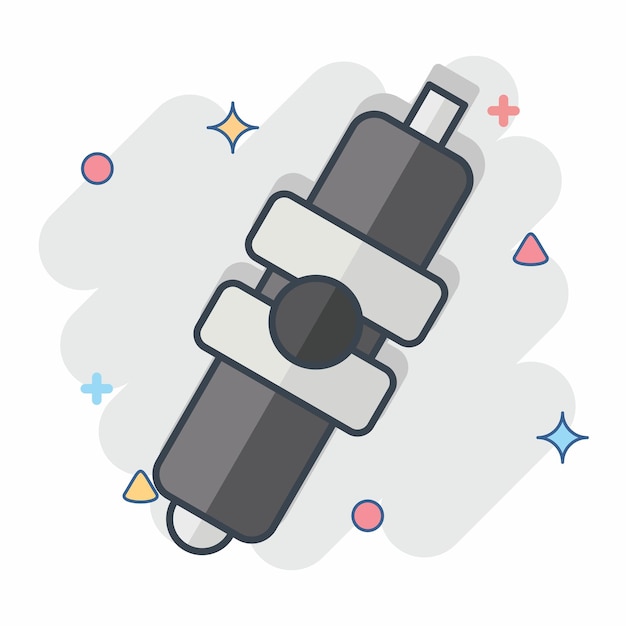 Icon Spark Plug relacionado con el símbolo de las piezas de automóviles de estilo cómico ilustración simple