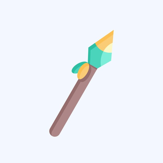 Icon Spear relacionado con el símbolo indígena americano de estilo plano editable
