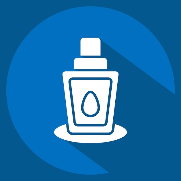 Icon Spray mineral relacionado con el símbolo cosmético estilo sombra larga ilustración simple