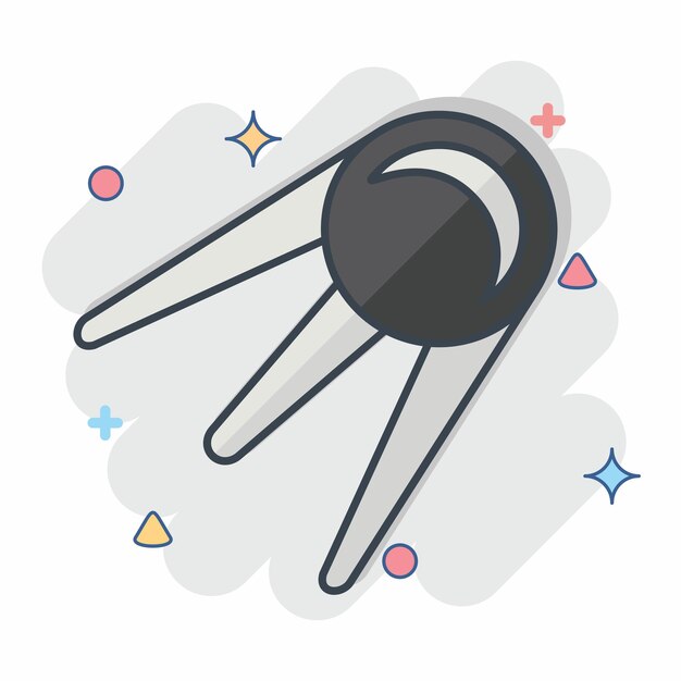 Icon Sputnik relacionado con el símbolo del satélite estilo cómico diseño simple editable