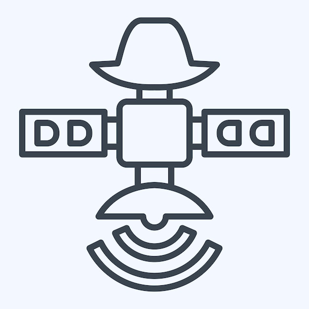 Icon Spy Satellite relacionado con el estilo de línea de símbolos de satélite diseño simple editable