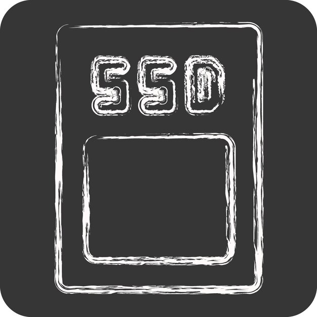 Vector icon ssd adecuado para componentes de computadora símbolo tiza estilo diseño simple patrón de diseño editable vector