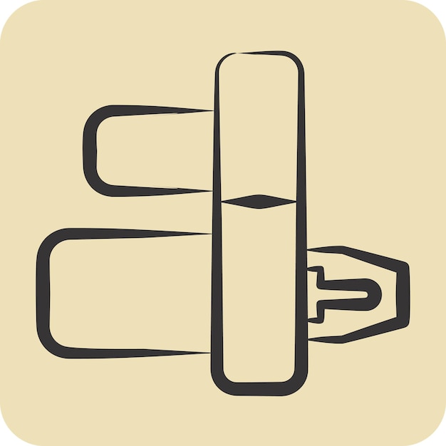 Icon Starter relacionado con el símbolo de servicio de automóviles estilo dibujado a mano editable