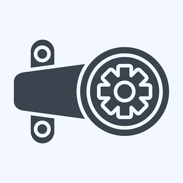 Icon Steering Gearbox relacionado con el símbolo de mantenimiento del automóvil estilo glifo diseño simple editable