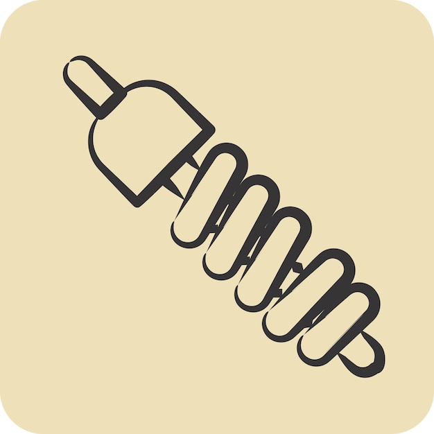 Icon Suspensión relacionada con el símbolo del servicio de automóviles estilo dibujado a mano editable