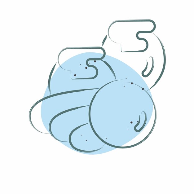 Icon Tako relacionado con el símbolo de Sushi Color Spot Estilo diseño simple editable