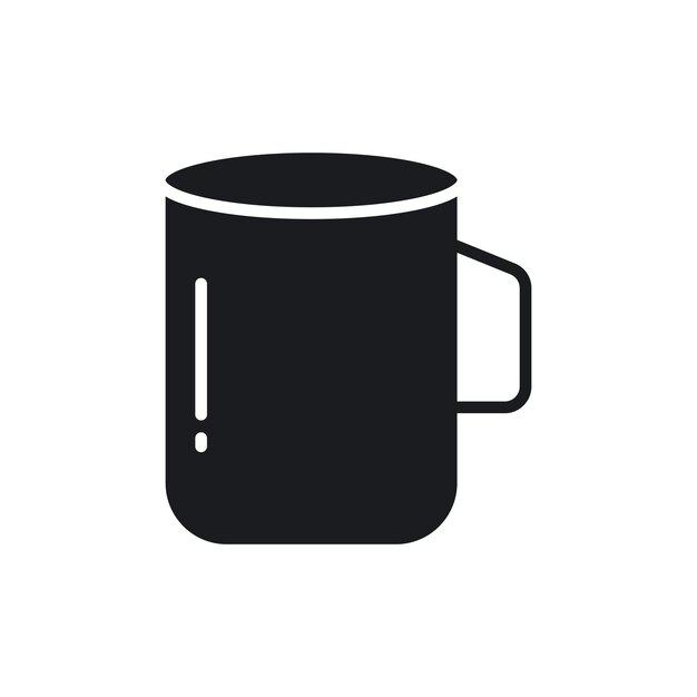 Icon de taza de café espresso con símbolo vectorial en estilo negro lleno y delineado