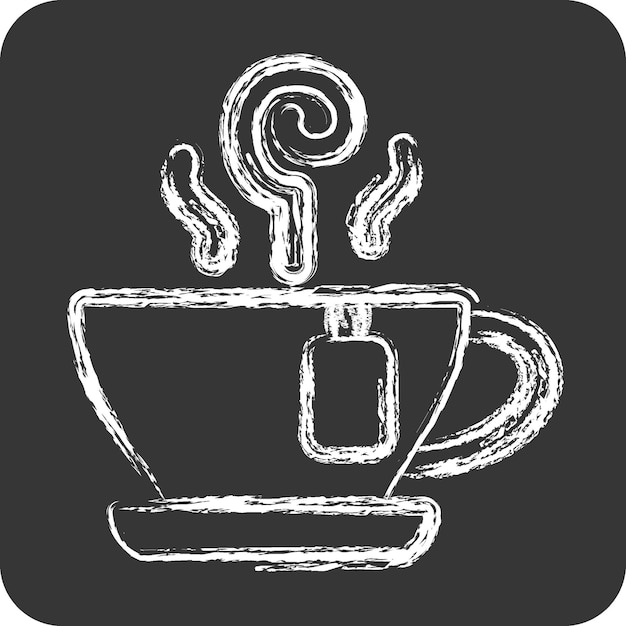 Icon Te de hierbas relacionado con el símbolo del té tiza estilo diseño simple editable ilustración simple té verde