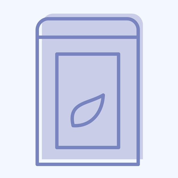 Icon Tea Box relacionado con el símbolo del té estilo de dos tonos diseño simple editable