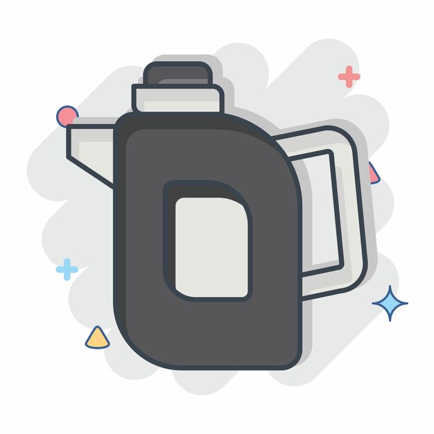 Icon Tea Pot relacionado con el símbolo del desayuno ilustración simple de estilo cómic