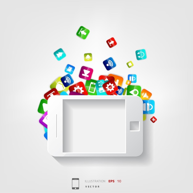 Icon de teléfono inteligente botón de aplicación del símbolo de la tableta