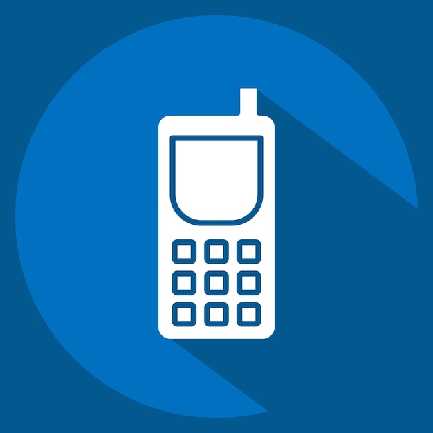 Icon Teléfono satélite relacionado con Símbolo de satélite estilo de sombra larga diseño simple editable