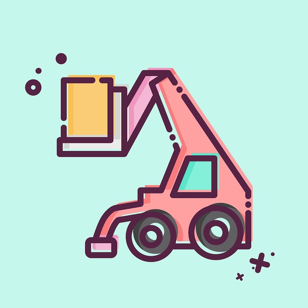 Icon Telehandler relacionado con el símbolo de construcción estilo MBE diseño simple editable