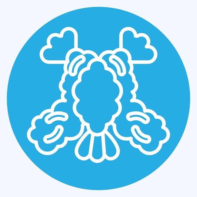 Icon Tempura relacionado con el símbolo de Sushi estilo de ojos azules diseño simple editable