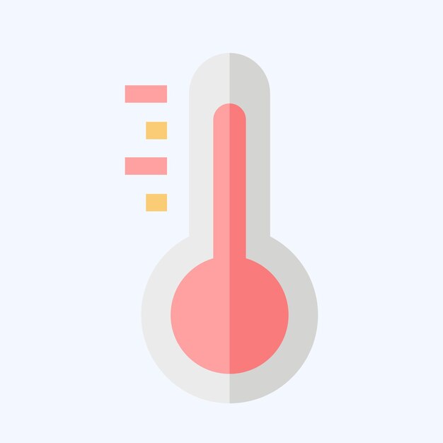 Icon Termómetro relacionado con el estilo plano del símbolo de la lavandería