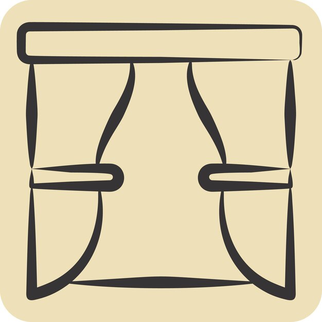 Icon Theatre Stage relacionado con el símbolo de entretenimiento estilo dibujado a mano diseño simple