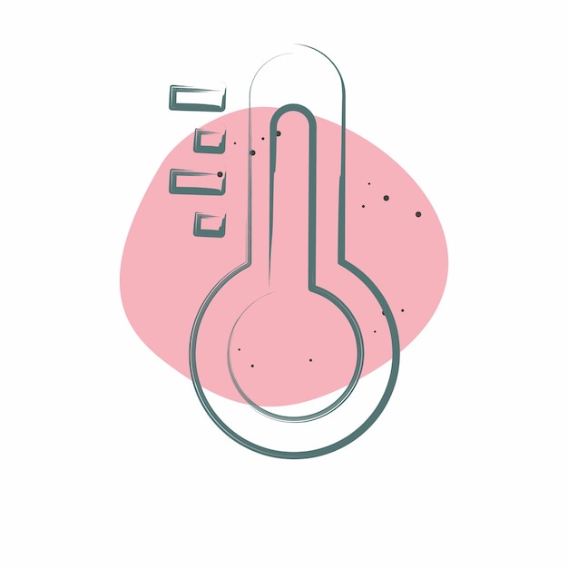 Icon Thermometer relacionado con el símbolo de la lavandería Color Spot Style