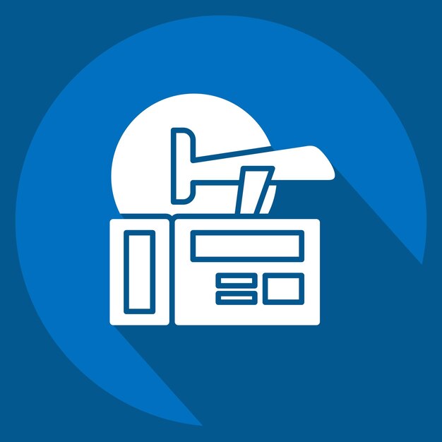 Icon Ticket de vuelo Reserva relacionada con Hotel Símbolo de servicio estilo sombra larga diseño simple ilustrado