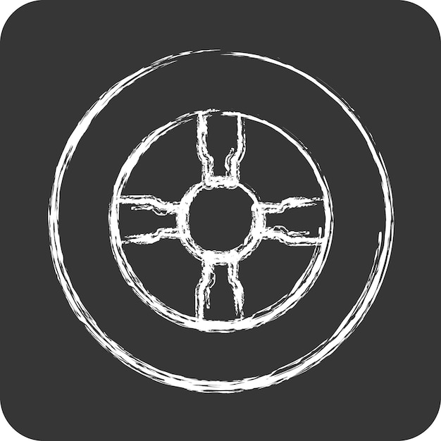Icon Tire adecuado para símbolo de automóviles tiza Estilo diseño simple plantilla de diseño editable