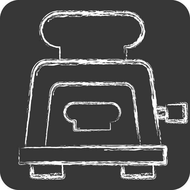 Icon Toaster relacionado con el símbolo del desayuno tiza Ilustración sencilla de estilo