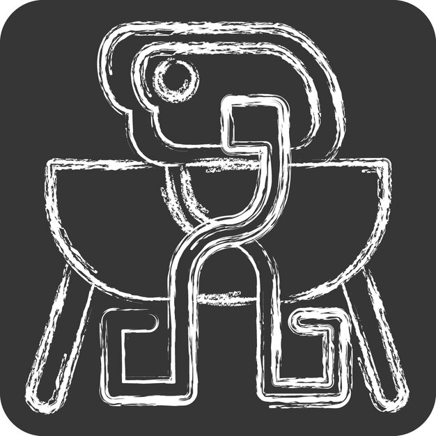 Icon Tongs relacionados con el símbolo de acampada tiza Estilo diseño simple editable ilustración simple