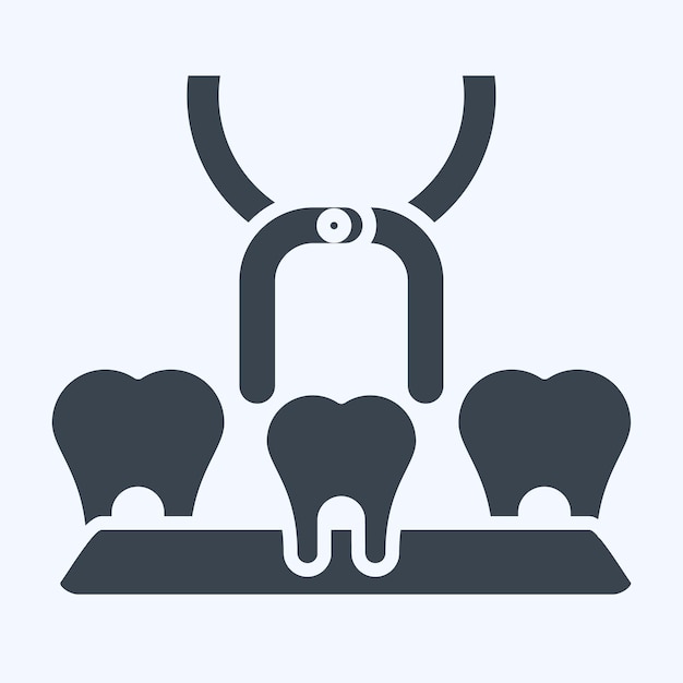Icon Tooth Extra relacionado con el estilo de glifo del símbolo del dentista diseño simple editable