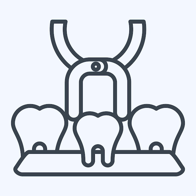 Icon Tooth Extra relacionado con el estilo de línea de símbolos del dentista diseño simple editable