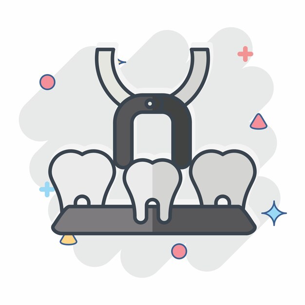 Icon Tooth Extra relacionado con el símbolo del dentista estilo cómic diseño simple editable
