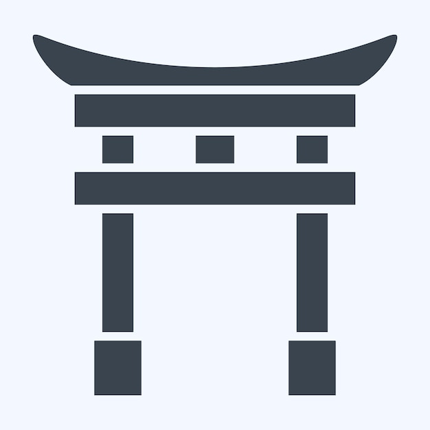 Icon Tori Gate relacionado con Japón símbolo estilo glifo ilustración simple