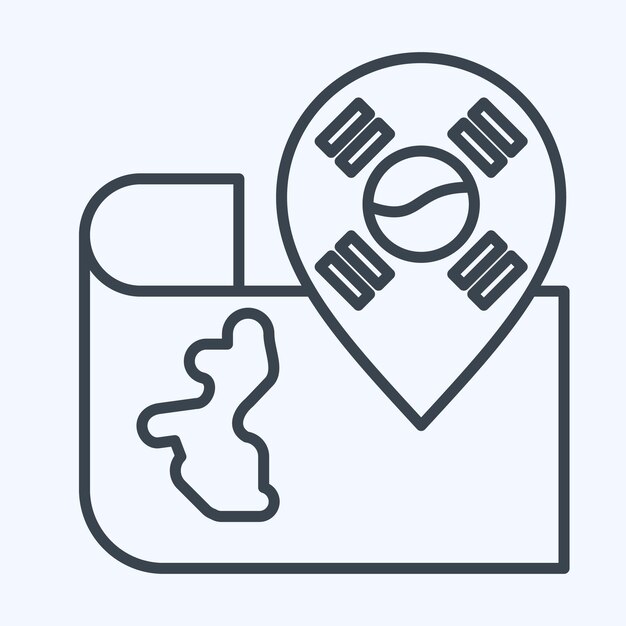 Icon Towers de Seúl relacionadas con el estilo de línea de símbolos de Corea ilustración simple