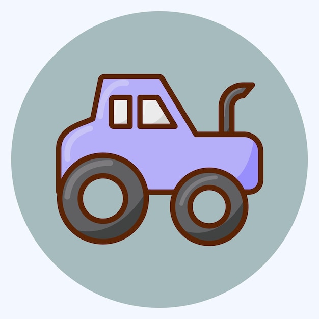 Icon Tractor adecuado para la educación símbolo estilo plano diseño simple editable