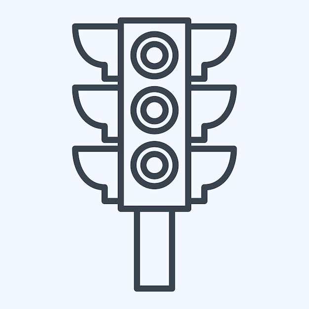 Icon Tráfico en las carreteras relacionado con automóviles Estilo de línea de símbolos de automóviles Diseño simple editable