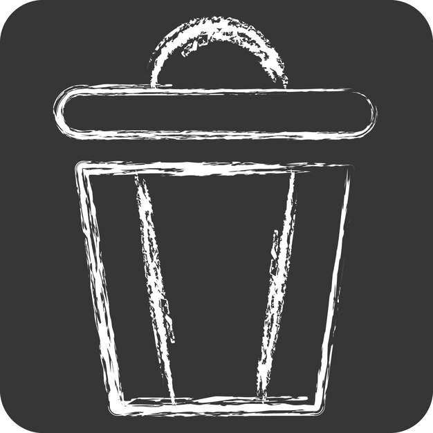 Icon Trash relacionado con Eliminar símbolo tiza Ilustración de diseño sencillo de estilo