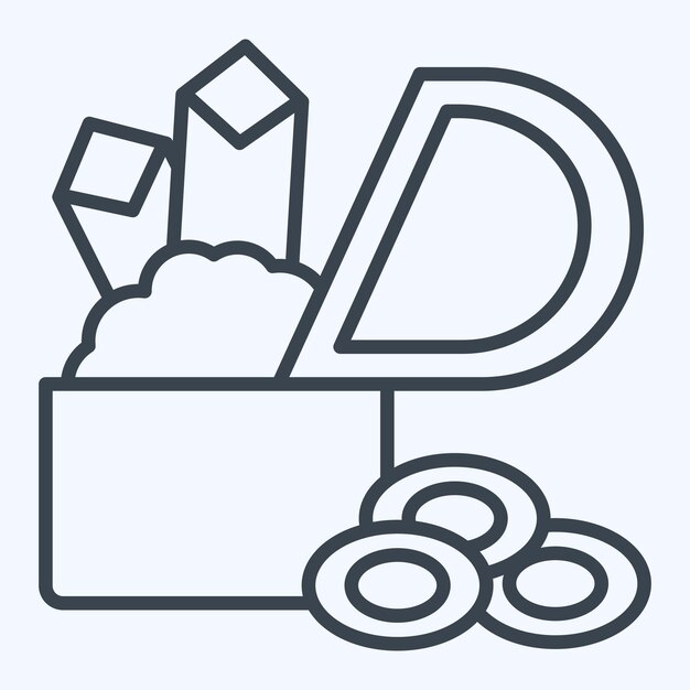 Icon Treasure Chest relacionado con el estilo de línea de símbolos medieval diseño simple editable